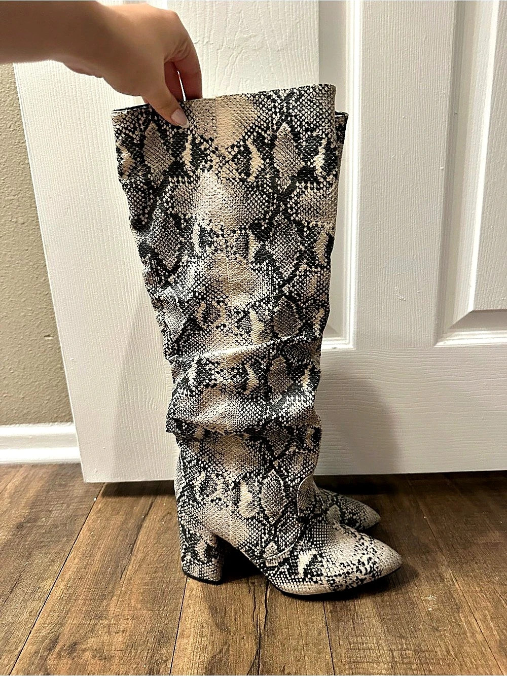 Women's Snake Print Over-the-Knee Boots